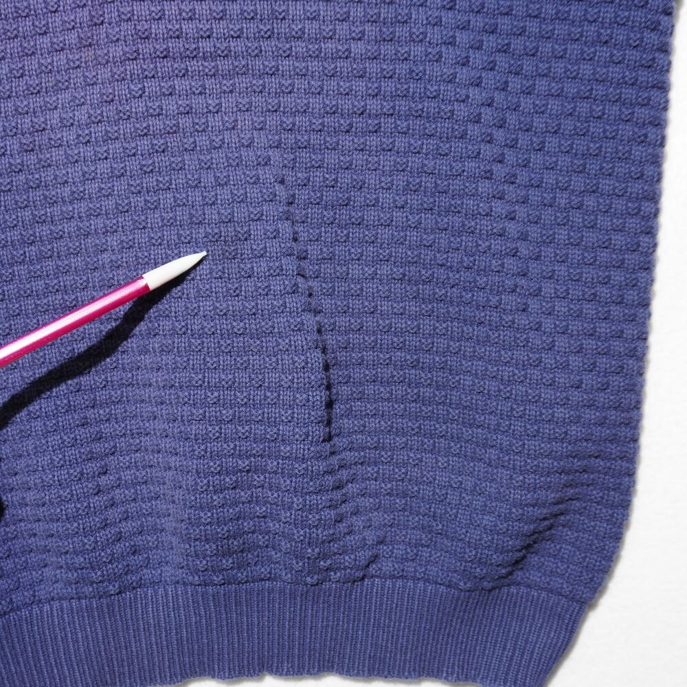 SWP USA Textured Knit Sweater Vest Men’s L Purple V-Neck Vintage Loose Fit - Picture 8 of 8